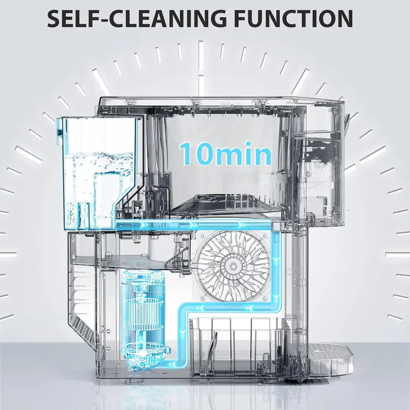 Countertop Ice Maker: Rapid Ice Production in 15 Minutes | Auto-Cleaning & Auto-Dispensing