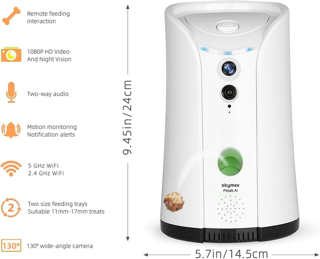 Dog Camera Treat Dispenser,WiFi Full HD Pet Camera