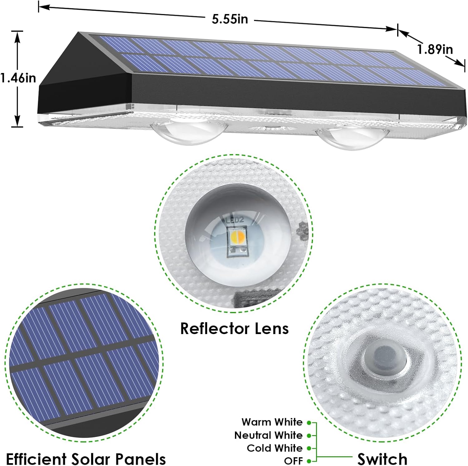 Solar Fence Lights Outdoor