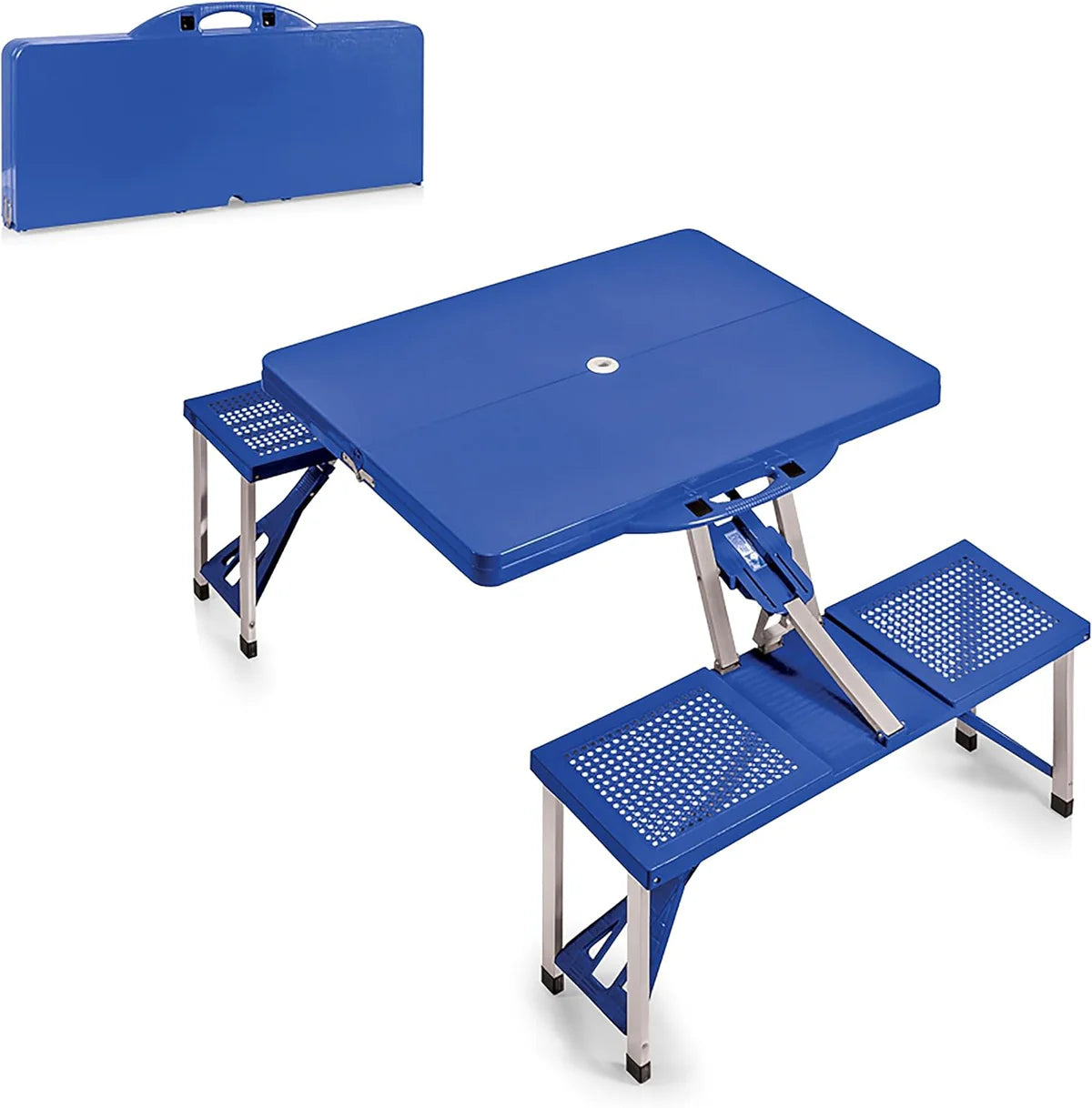Portable Folding Picnic Table — Aluminum Alloy, with Carrying Case and Umbrella Hole