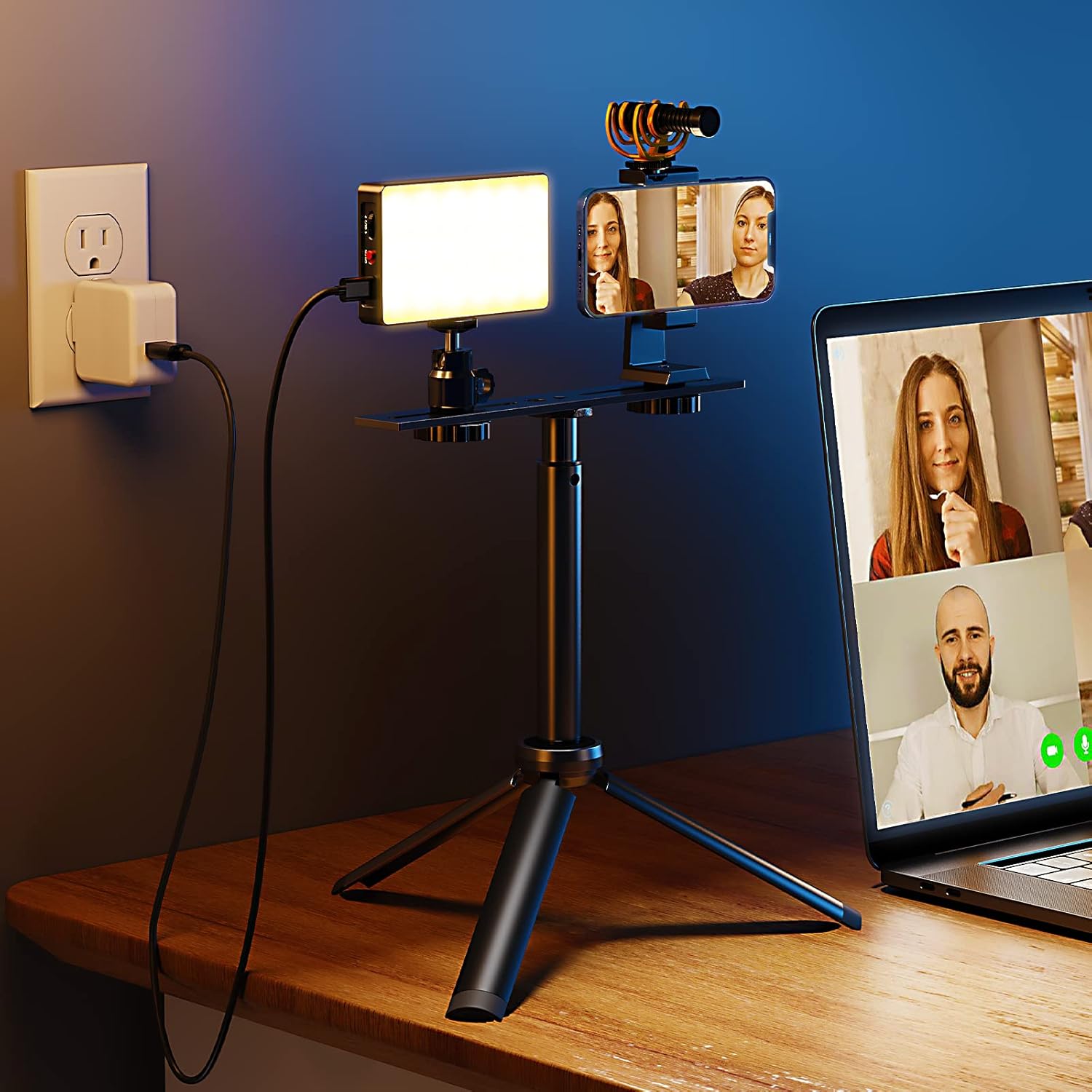 Video Light,Built-in 3000mAh Rechargeable Battery