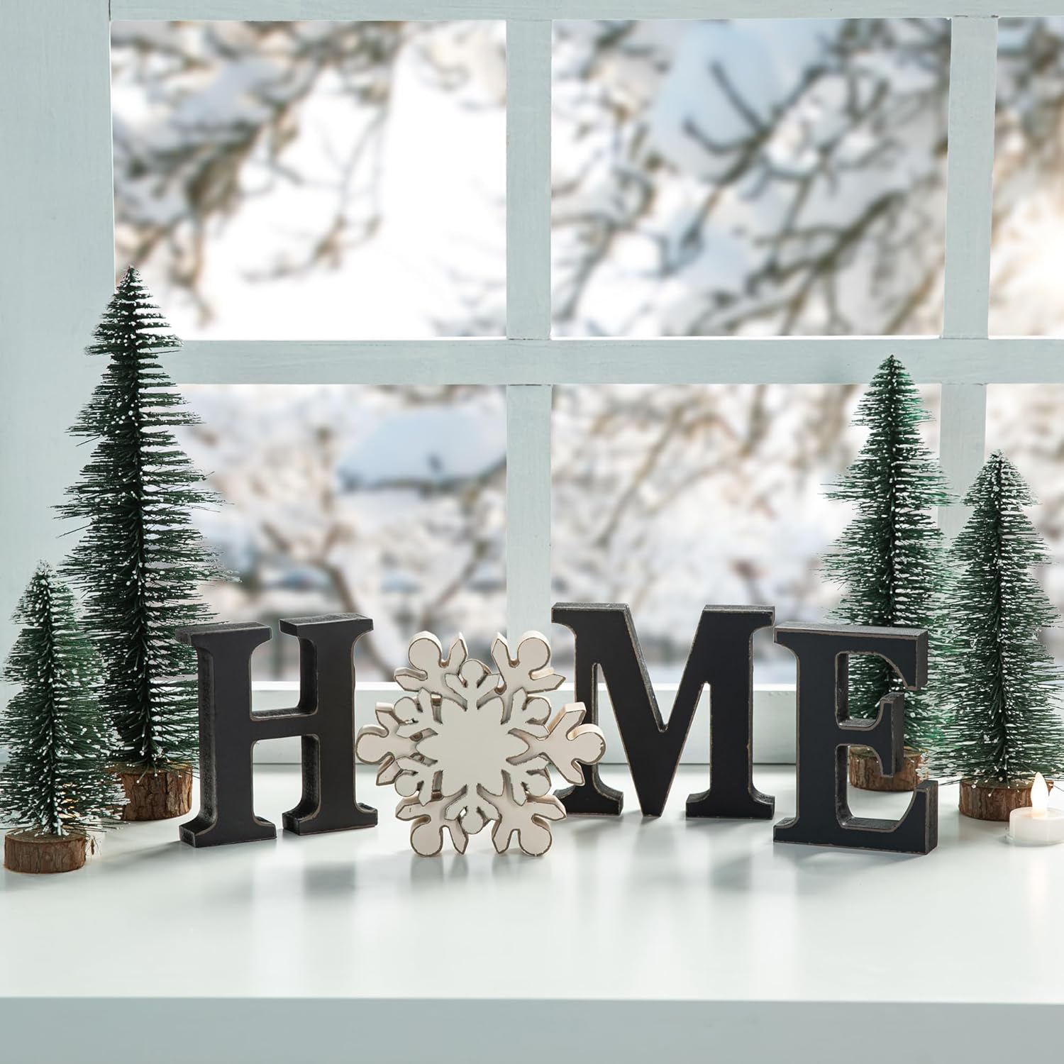 Interchangeable Home Table Signs with 13 Pcs Seasonal Icons