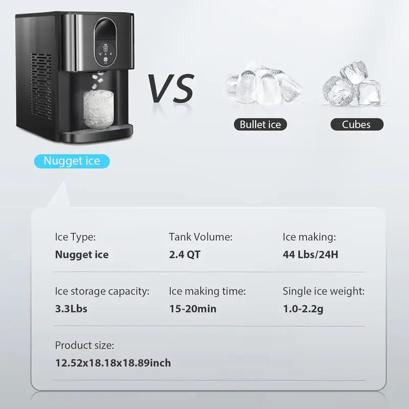 Countertop Ice Maker: Rapid Ice Production in 15 Minutes | Auto-Cleaning & Auto-Dispensing